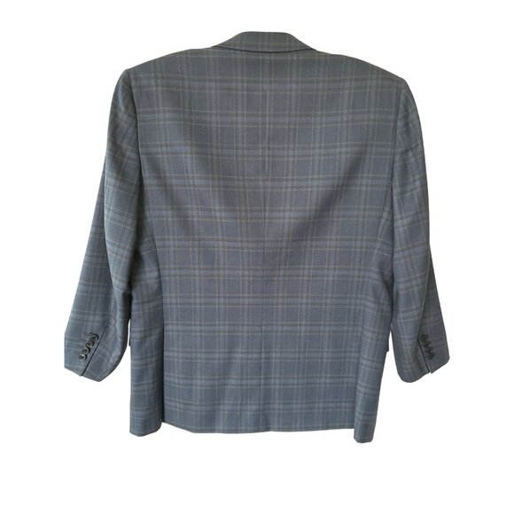 Ermenegildo Zegna Mens Blazer Size 56R/XXL Wool Lined Blue Black Plaid Looks New - Picture 11 of 15